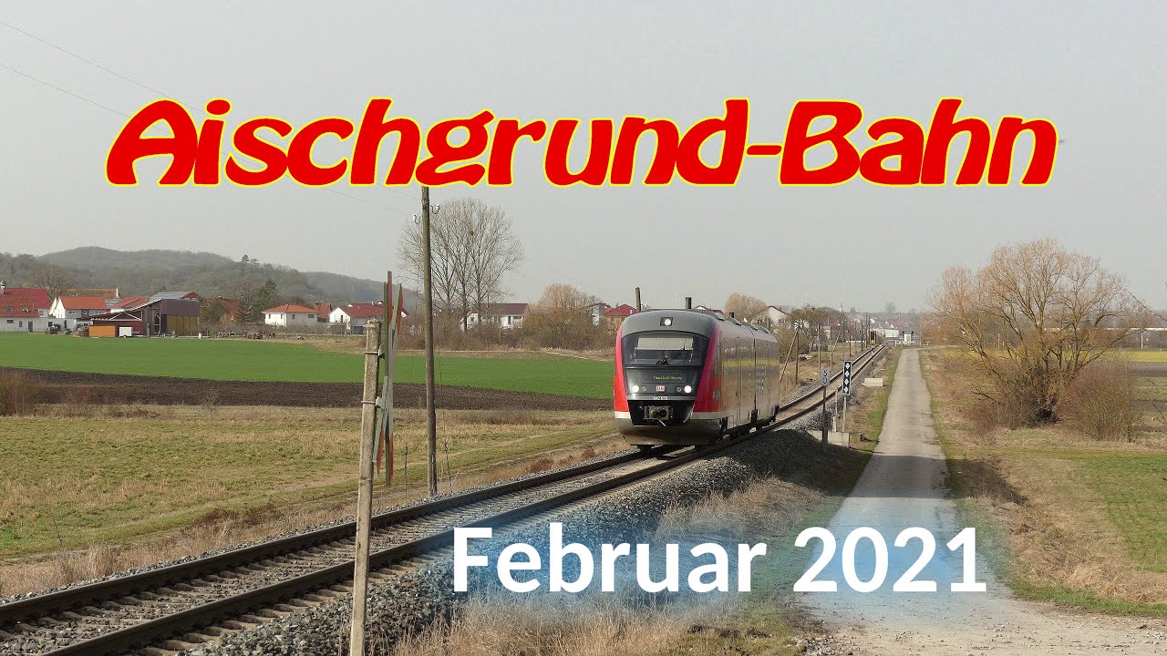 Nur eine Vorbeifahrt. Aischgrundbahn mit BR 642 am 26.02.2021 von Steinach Richtung Neustadt (Aisch)