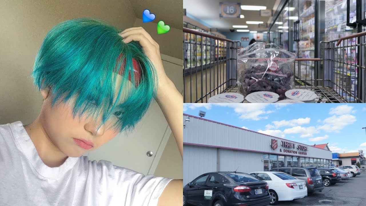 I have blue hair lol 💙 college vlog