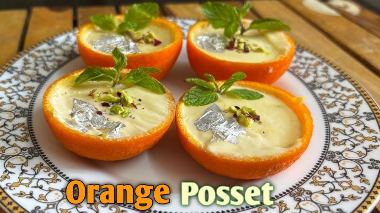 3 ingredients only! Super creamy orange posset | perfect summer desert 