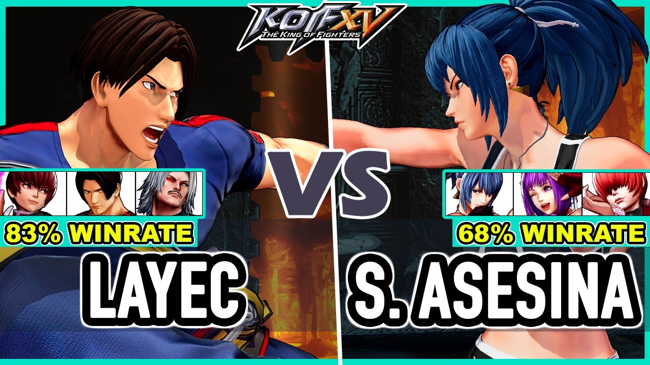 KOF XV 🔥 Layec (Rugal/Kim/O.Chris) vs Shermie Asesina (Leona/Athena/Shermie)