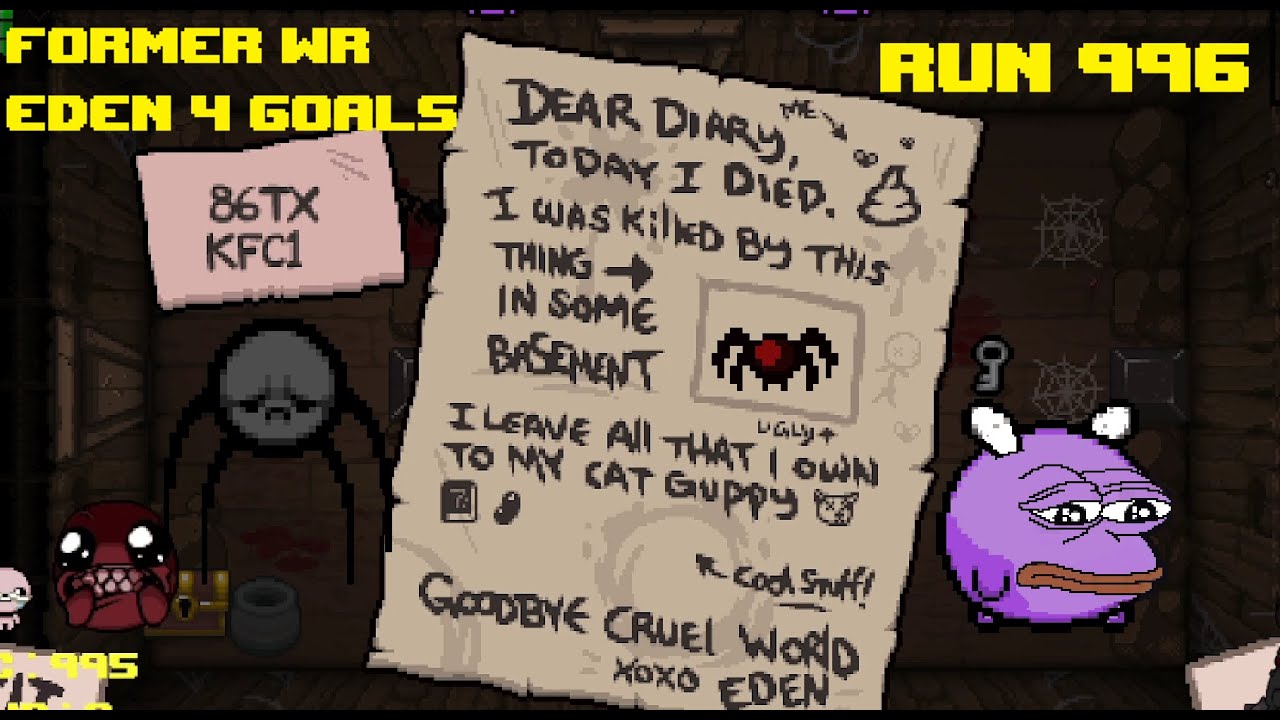 Run 996 Eden 4 Goals (B) RIP 995-1 du WR (de l'époque) FIN DE LA STREAK 2024 et run lost !