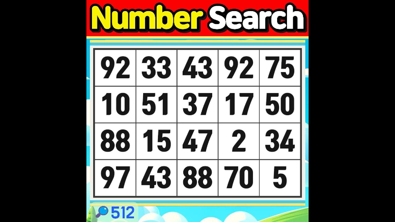 Number Search #512 How was your day today?【Match | brain game | puzzle 】