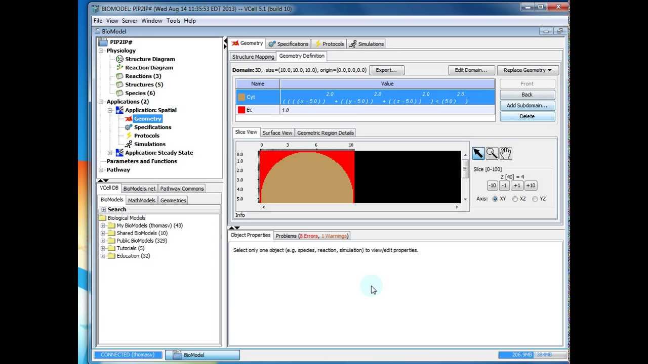 VCell v5.1 PIP2 to IP3 Tutorial