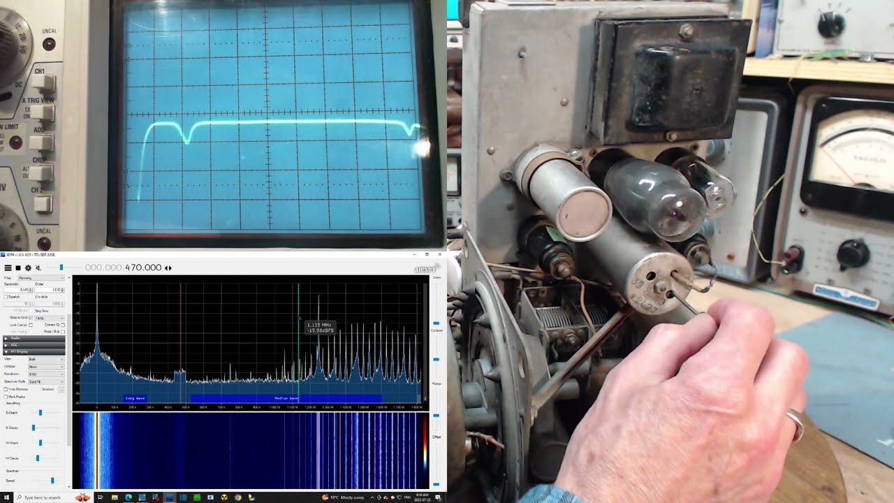 Philco 38-C7 Tube Radio Video #11 - IF Transformer Alignment