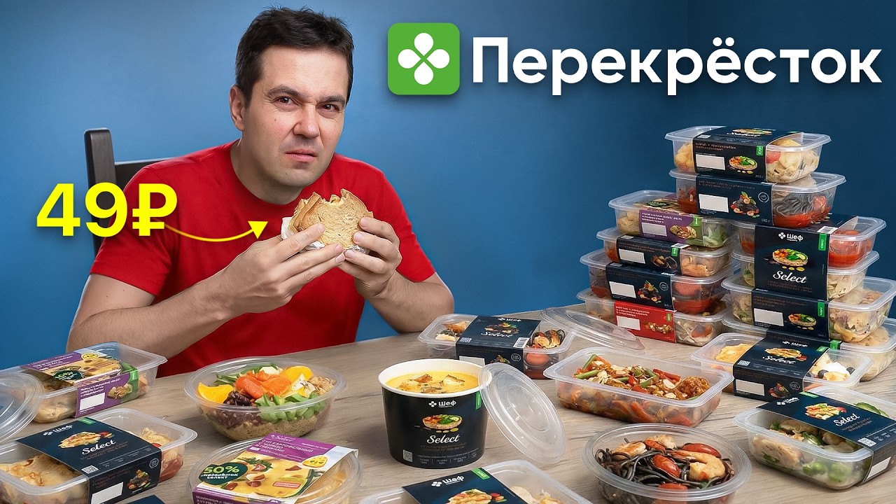 Попробовал ВСЮ ДЕШЕВУЮ готовую еду Перекрестка (треш)