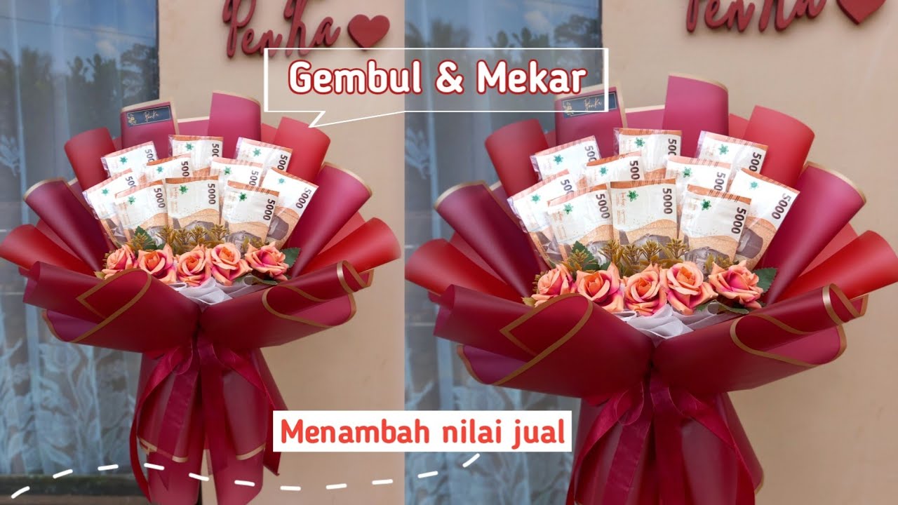 Tutorial Buket Uang 10 Lembar, Buket Mangkok Gembul