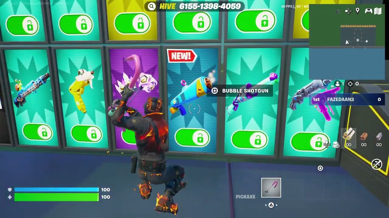 Tutorial: how to get the bubble shotgun in 1v1 with every gun in Fortnite