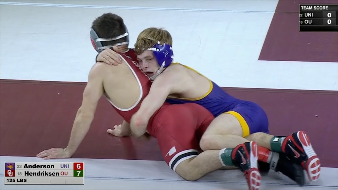 125lbs Conrad Hendriksen (Oklahoma) vs Trever Anderson (UNI)