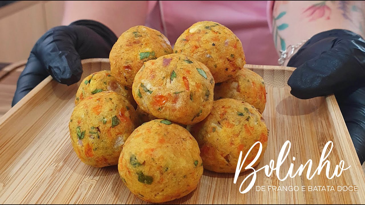 BOLINHO DE FRANGO COM BATATA DOCE na air fryer - com tempero de verdade