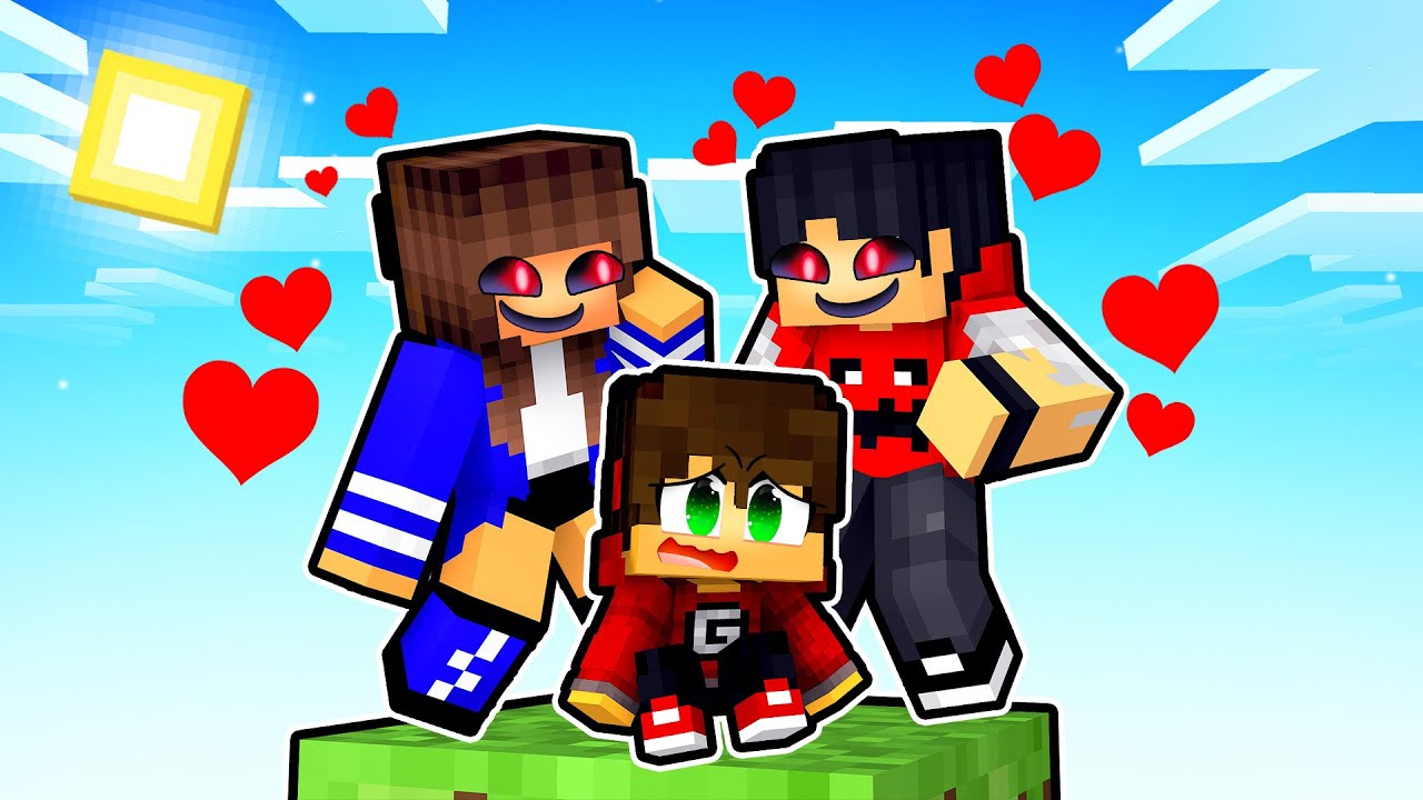 JOGANDO com FAMÍLIA YANDERE em APENAS um BLOCO no Minecraft