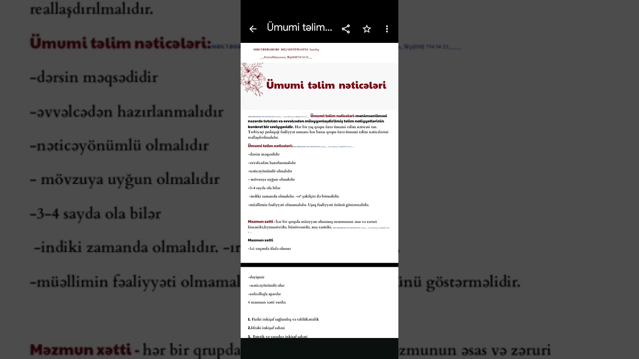 Məktəbəqədər müəllimlər üçün ÇOX VACİB mövzu : ÜMUMİ TƏLİM NƏTICƏLƏRI#bağça #miq  