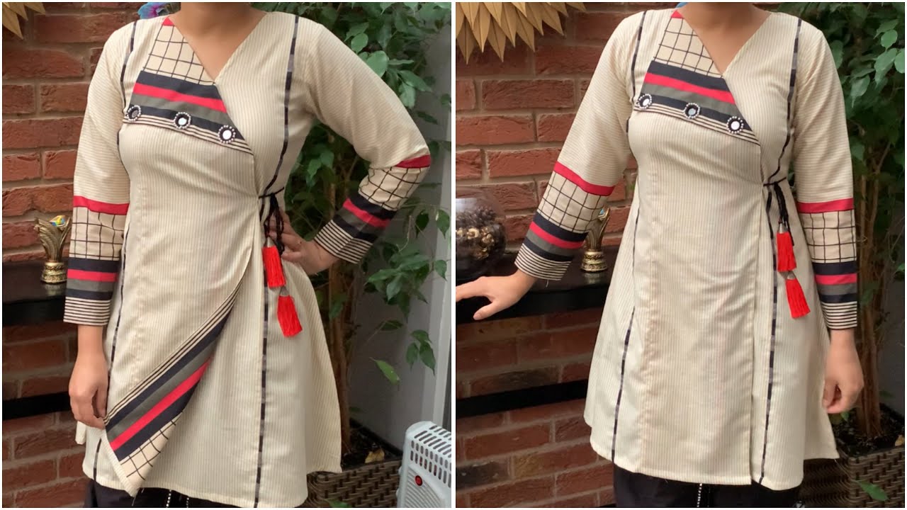Winter overlap kurti design / very stylish kurti / angrakha style kurti