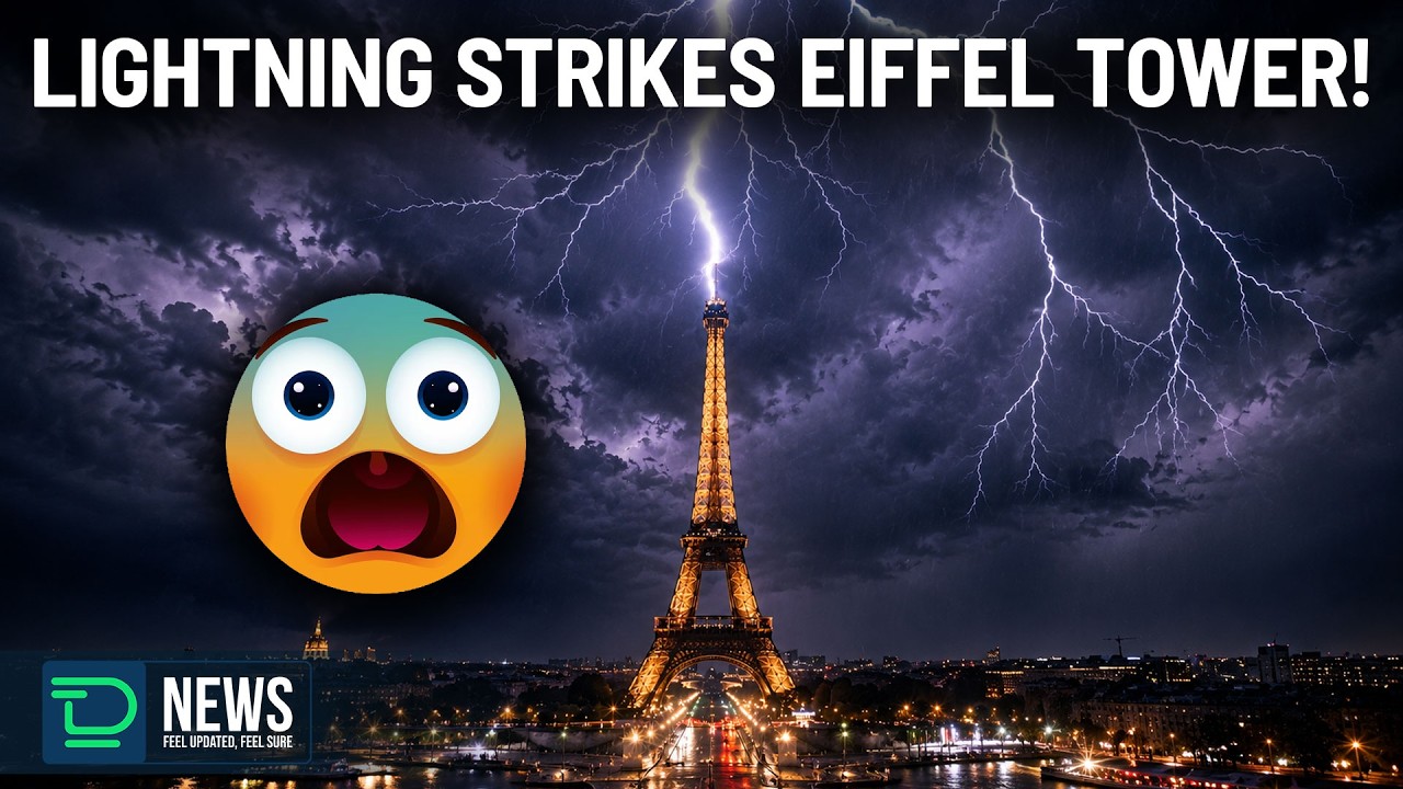 Eiffel Tower Hit by Massive Lightning Bolt and Stunning Viral Video the Internet #DeafTalksNews
