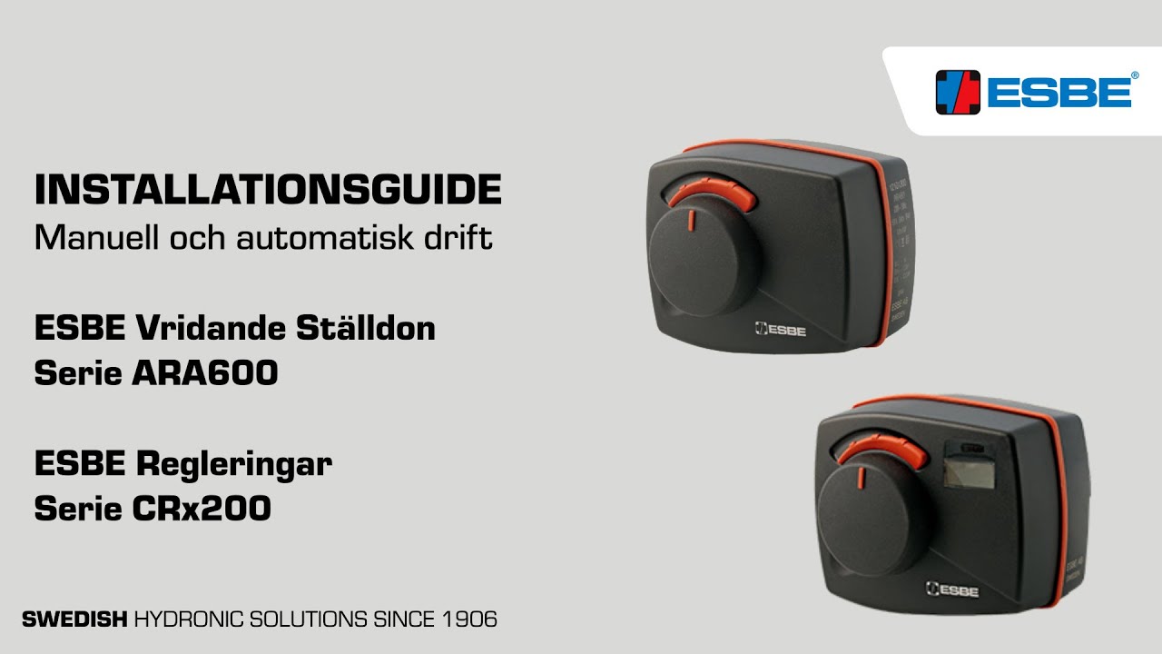 Manuell och automatisk drift - ESBE Ställdon (ARA) och Regleringar (CRx)