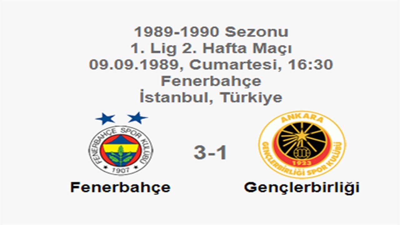 Fenerbahçe 3-1 Gençlerbirliği [HD] 09.09.1989 - 1989-1990 1st League 2 + Post-Match Comments