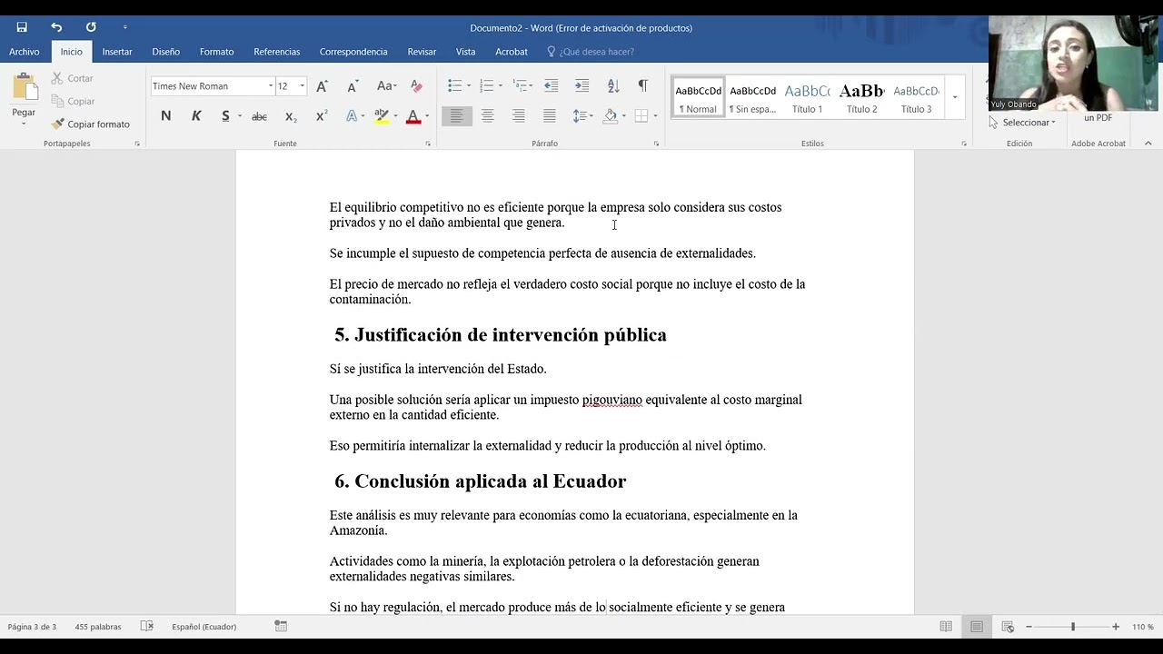 Fallos de Mercado y pérdida de eficiencia 