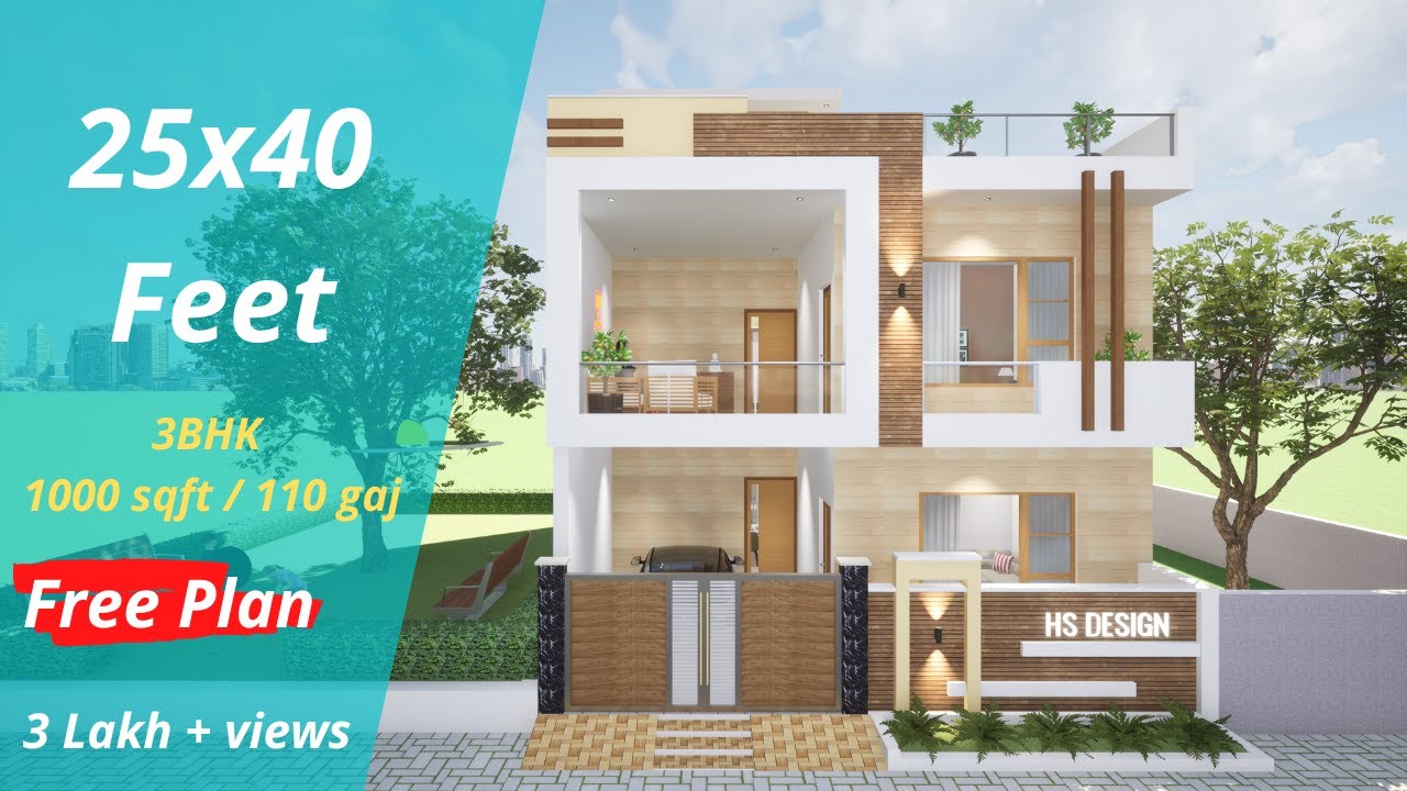 25 X 40 Feet House Plan | House Design 3D | 25 X 40 Ka Nakhsa ( 1000 Sqft / 110 Gaj ) |