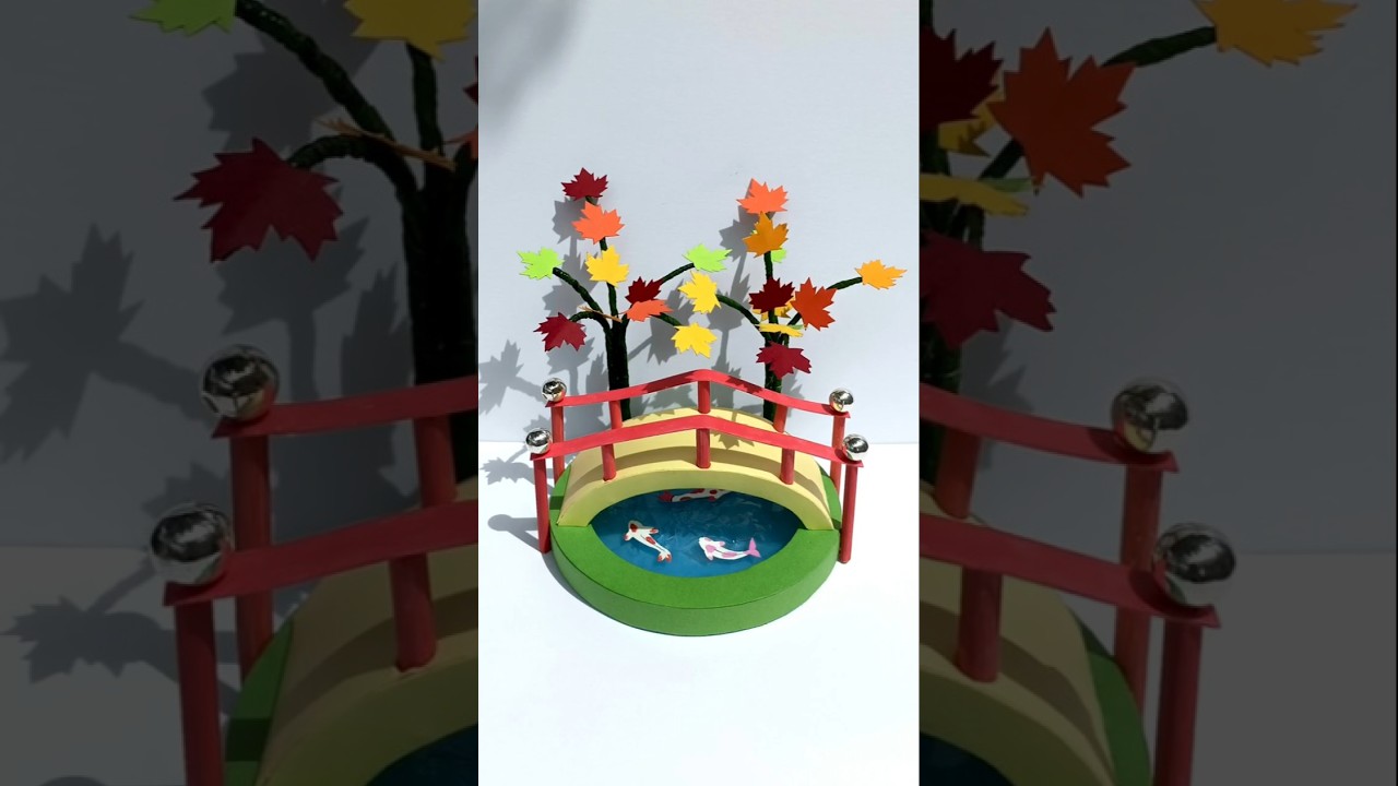 Mini Japanese Garden with Koi Pond & Bridge 🐟✨ | Aesthetic DIY Decor #shorts #minicrafts