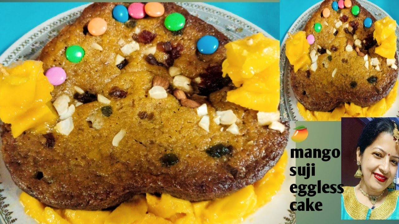 Mango 🥭 suji cake | Eggless cake | No oven  |#mangosemolinacake#cakerecipe@momiskitchen