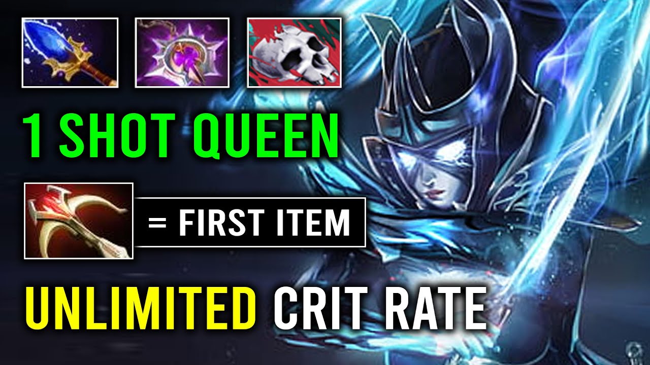 WTF 1st Item Daedalus Unlimited Crit Rate Instant 1 Shot Phantom Assassin Dota 2