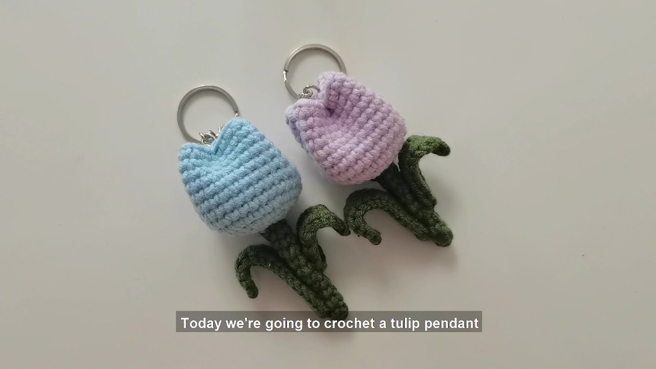 [Series 12]Crochet Beginners Tutorial - How to make Tulip pendant crochet for beginners