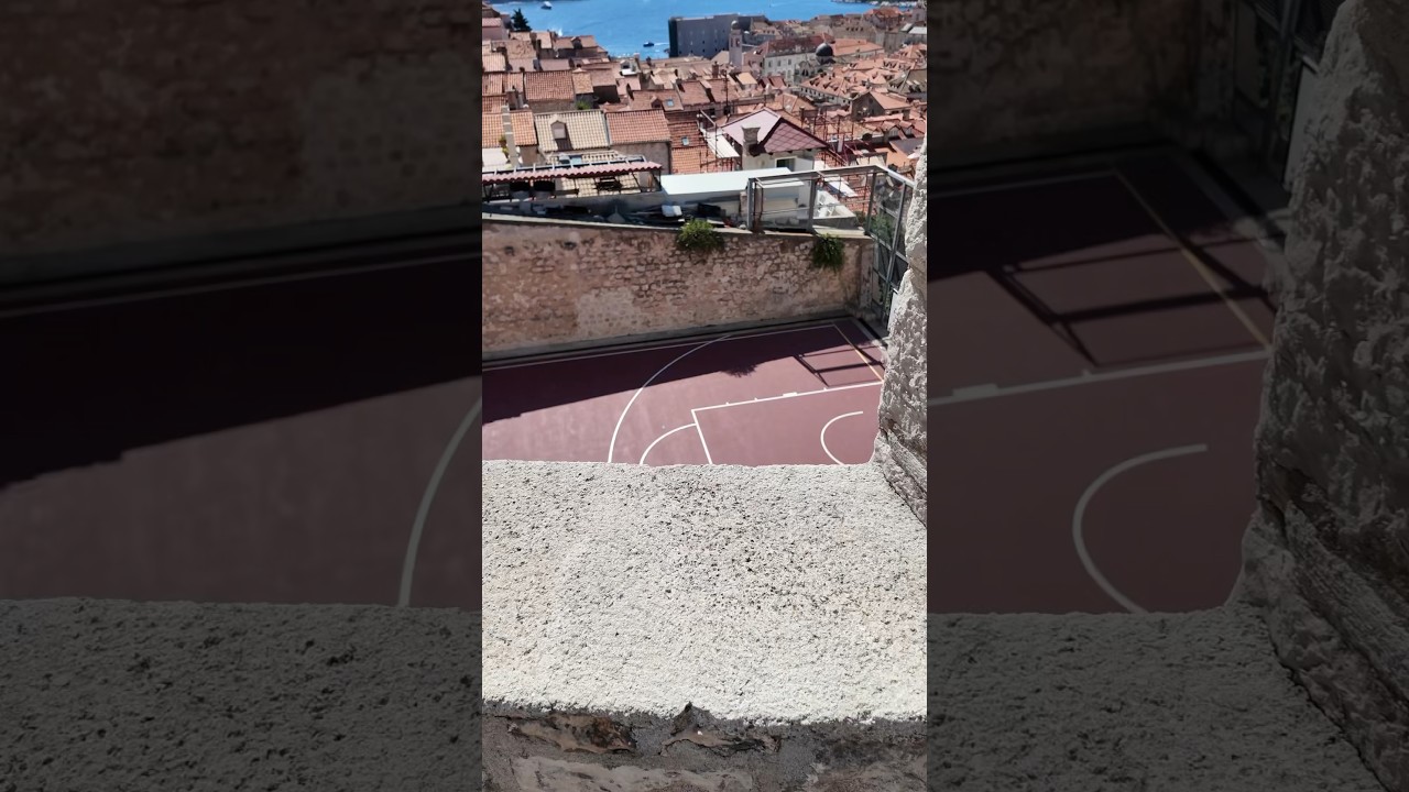 Bet You Have Never Seen A Court Like This!? 😲 #croatia #basketball #oldtown