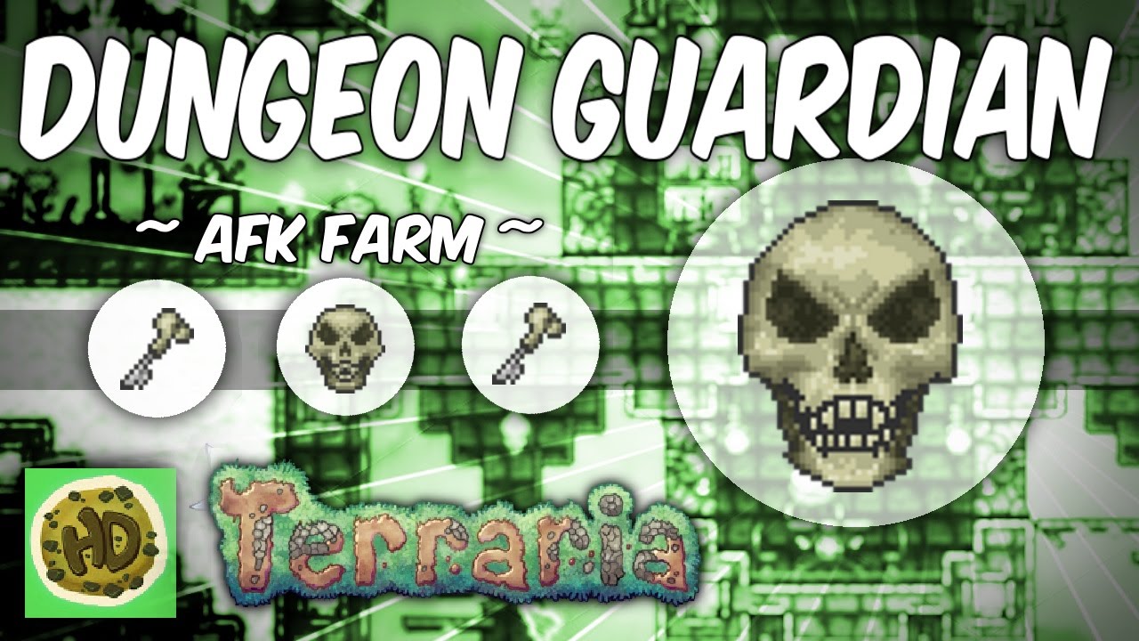 Terraria AFK Dungeon Guardian Farm | Get the Bone Key! (1.3 bosses, baby skeletron head!)