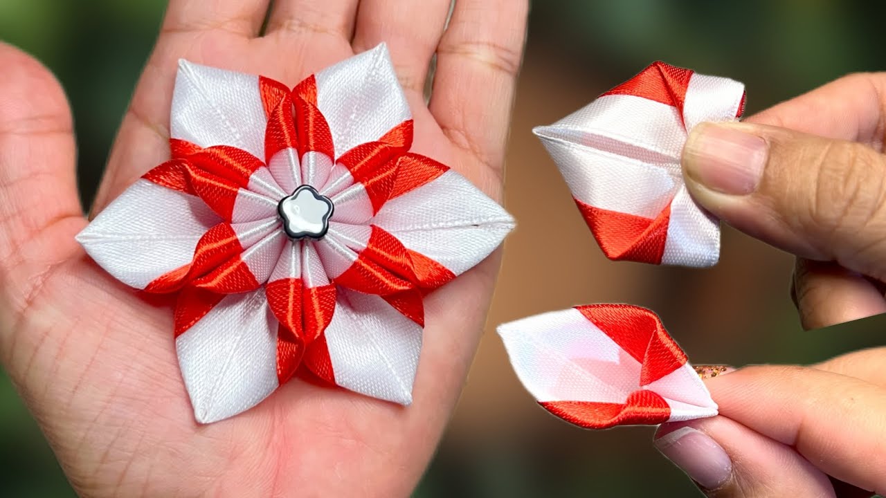 Easy Satin Ribbon Flower Tutorial 🌸 | DIY Hair Clips for Beginners 