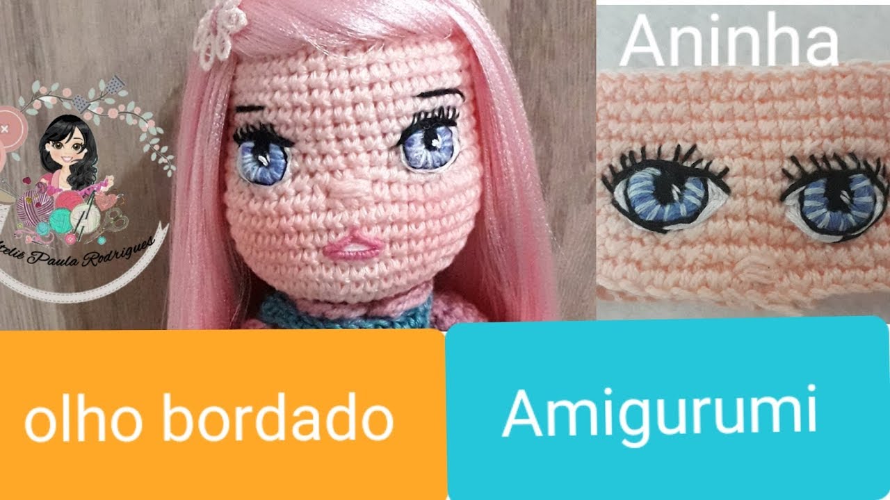 Como bordar olho ( Aninha boneca padrão P)