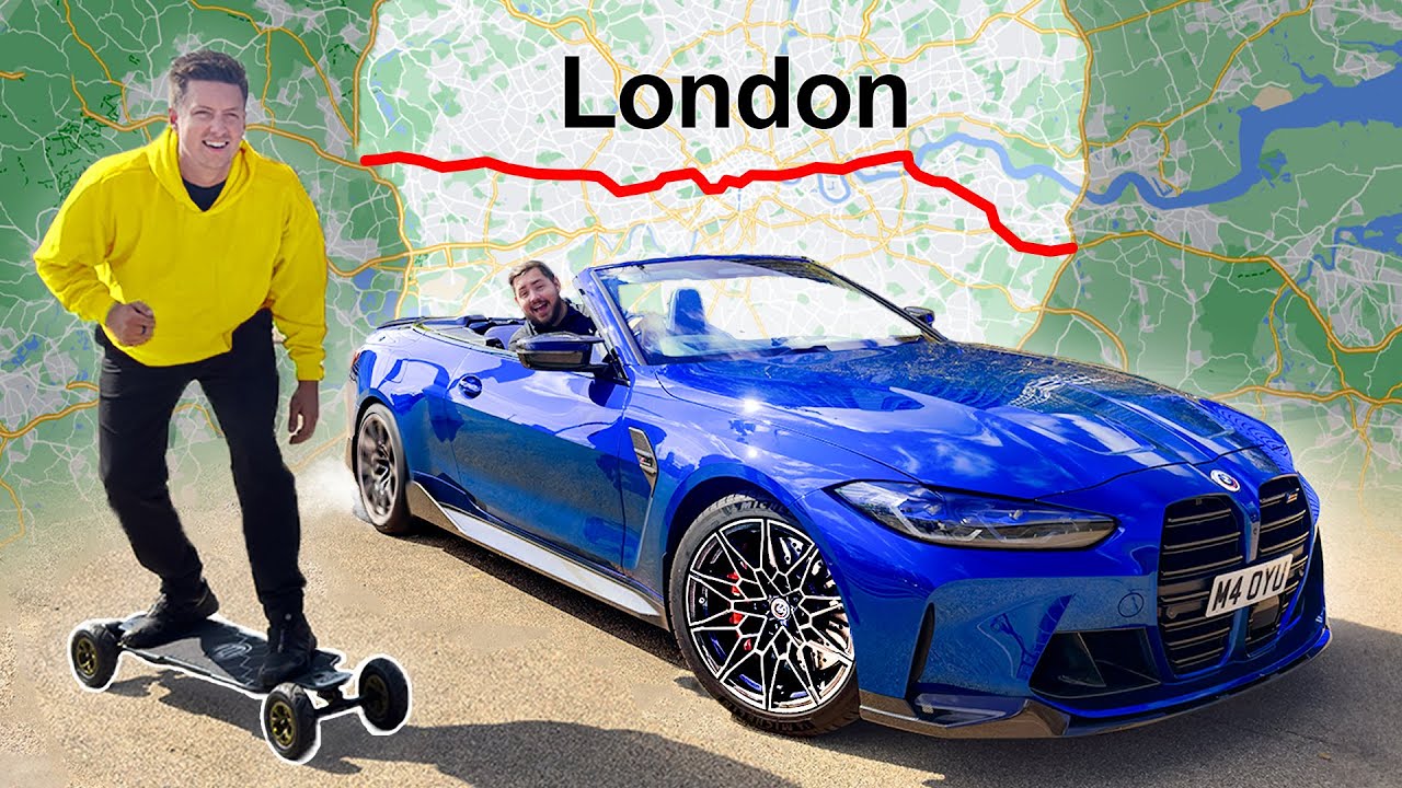 Skateboard de £1000 vs BMW M4 de £100,000 Carrera a través de Londres