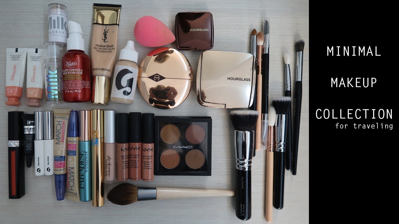 MINIMAL MAKEUP COLLECTION: ALL MY MAKEUP FOR THE NEXT 11 MONTHS OF TRAVELING | BREENA.ME