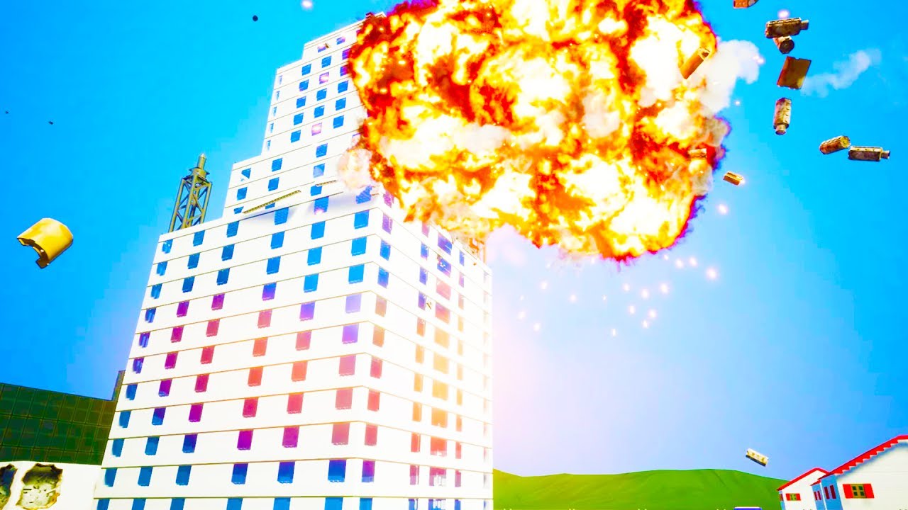 NUCLEAR MISSILE STRIKE HITS MASSIVE SKYSCRAPER! - Brick Rigs Workshop Creations Gameplay