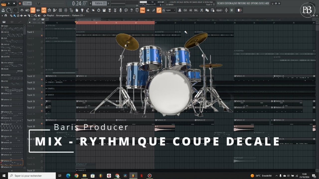 MIX DRUMS 🥁 COUPE DECALE | Fl STUDIO - Baris Producer