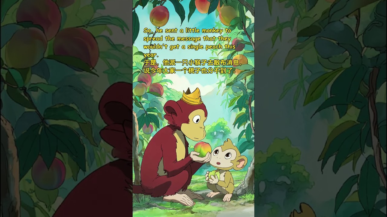 The monkey king divided the peaches #英语绘本
