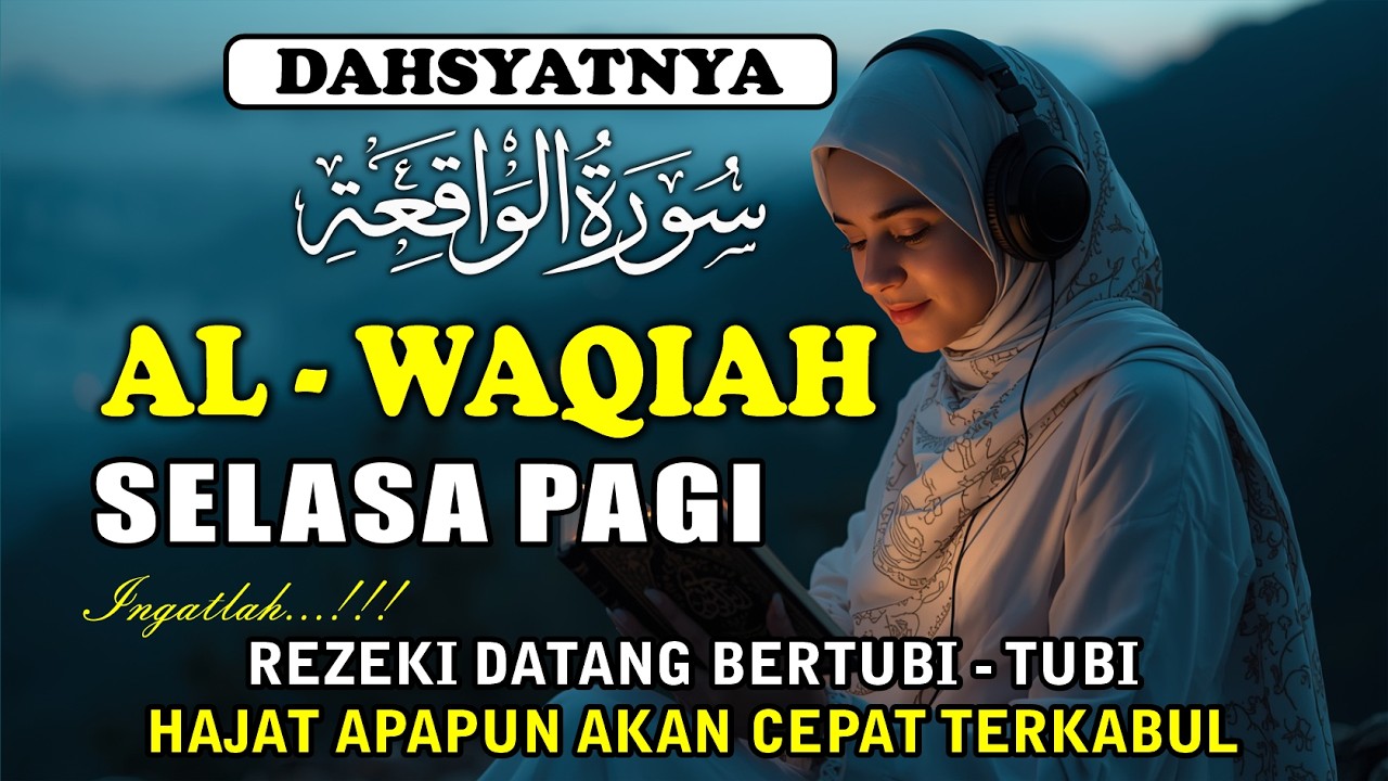 Surat Al WAQIAH 4x, dengarkan hutang lunas, Rezeki datang dari berbagai arah, Bacaan Al Quran Merdu
