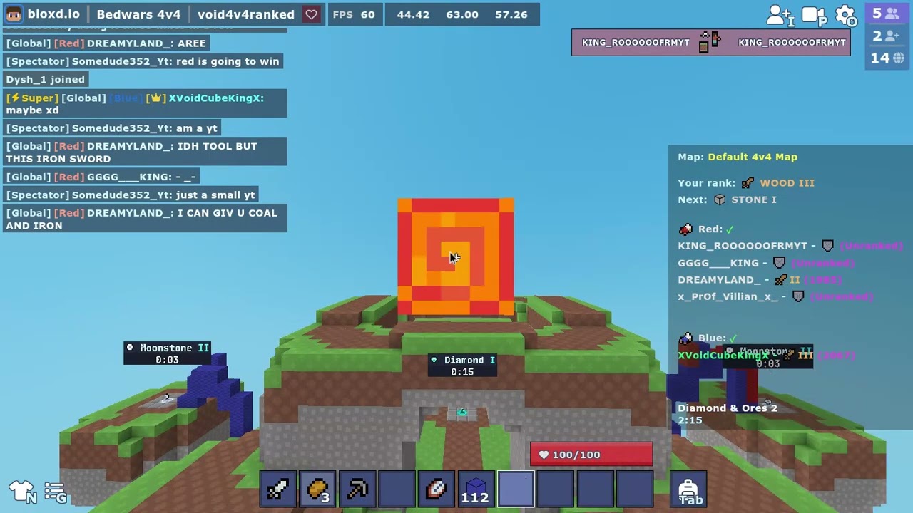 Insane 4v1 Ranked Bedwars😁
