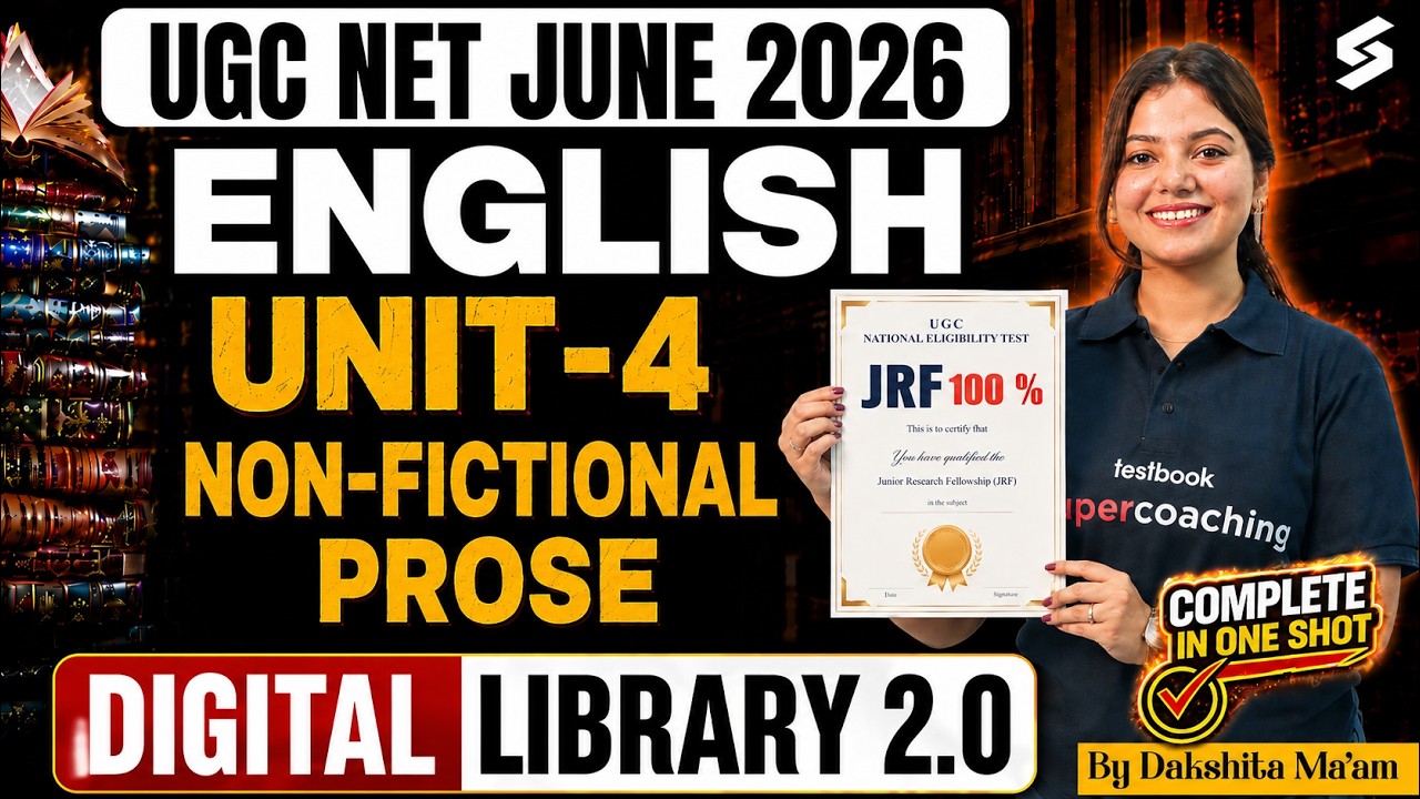 UGC NET English Literature Classes | UGC NET English Unit 4 |Non-Fictional Prose UGC NET By Dakshita