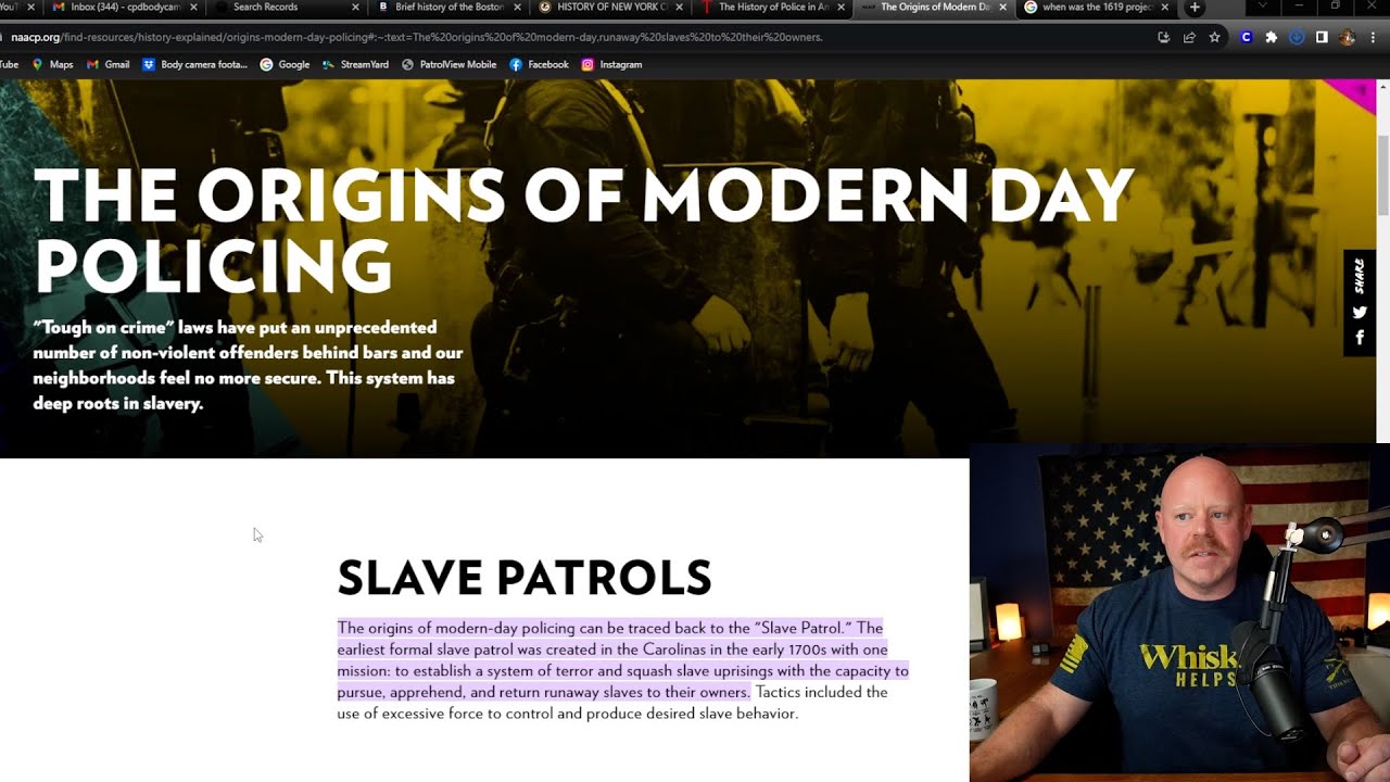 No, Police did not start as Slave Patrols