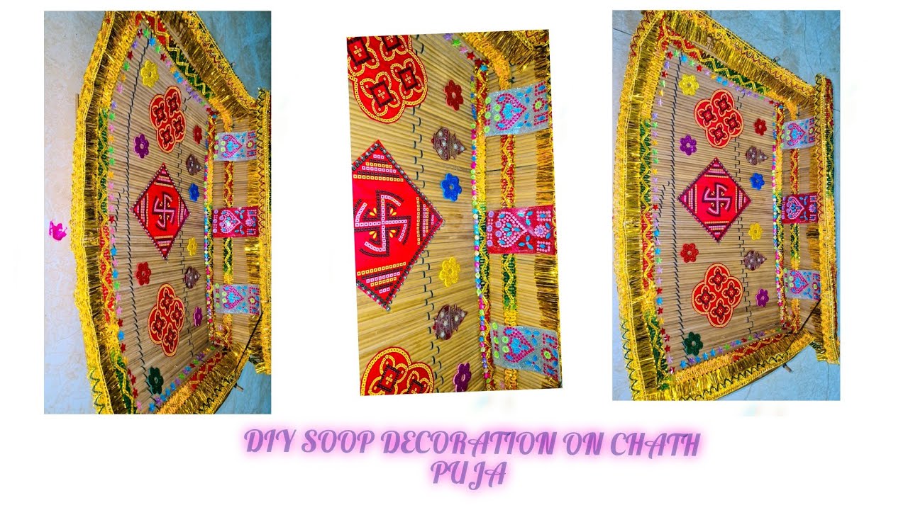 🎨 Beautiful Winnowing Decoration | Traditional Soop Decoration | Handmade Art Idea 🌸