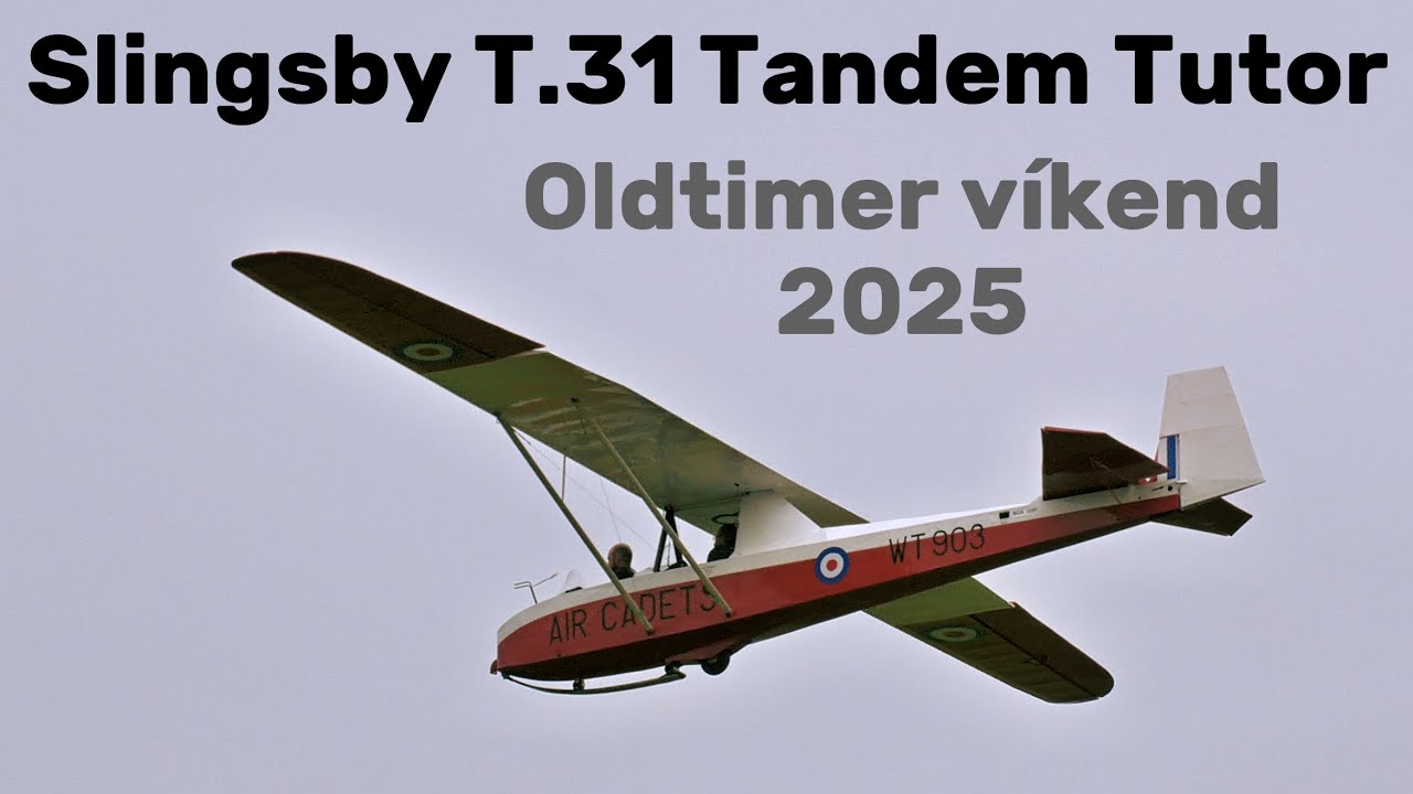 Slingsby Tandem Tutor | WINCH LAUNCH | 4K | Oldtimer weekend Medlánky 2025