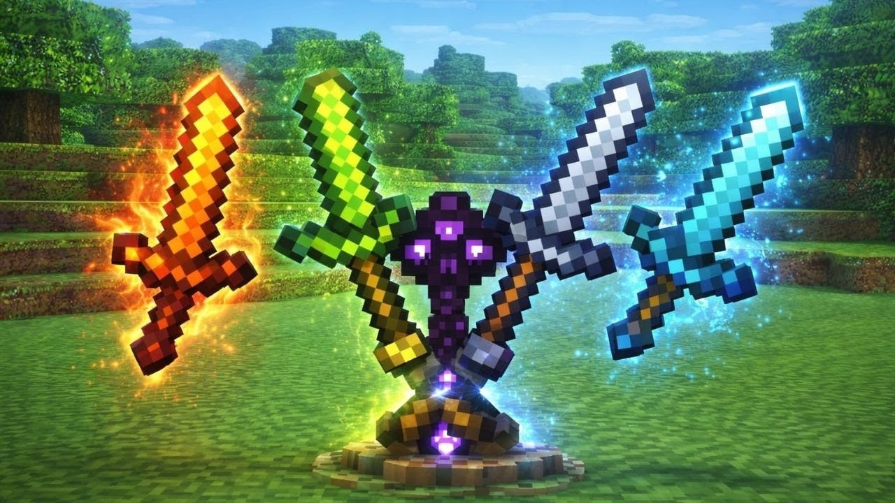 Minecraf pero crafteo las espadas elementales OP🌱🌊