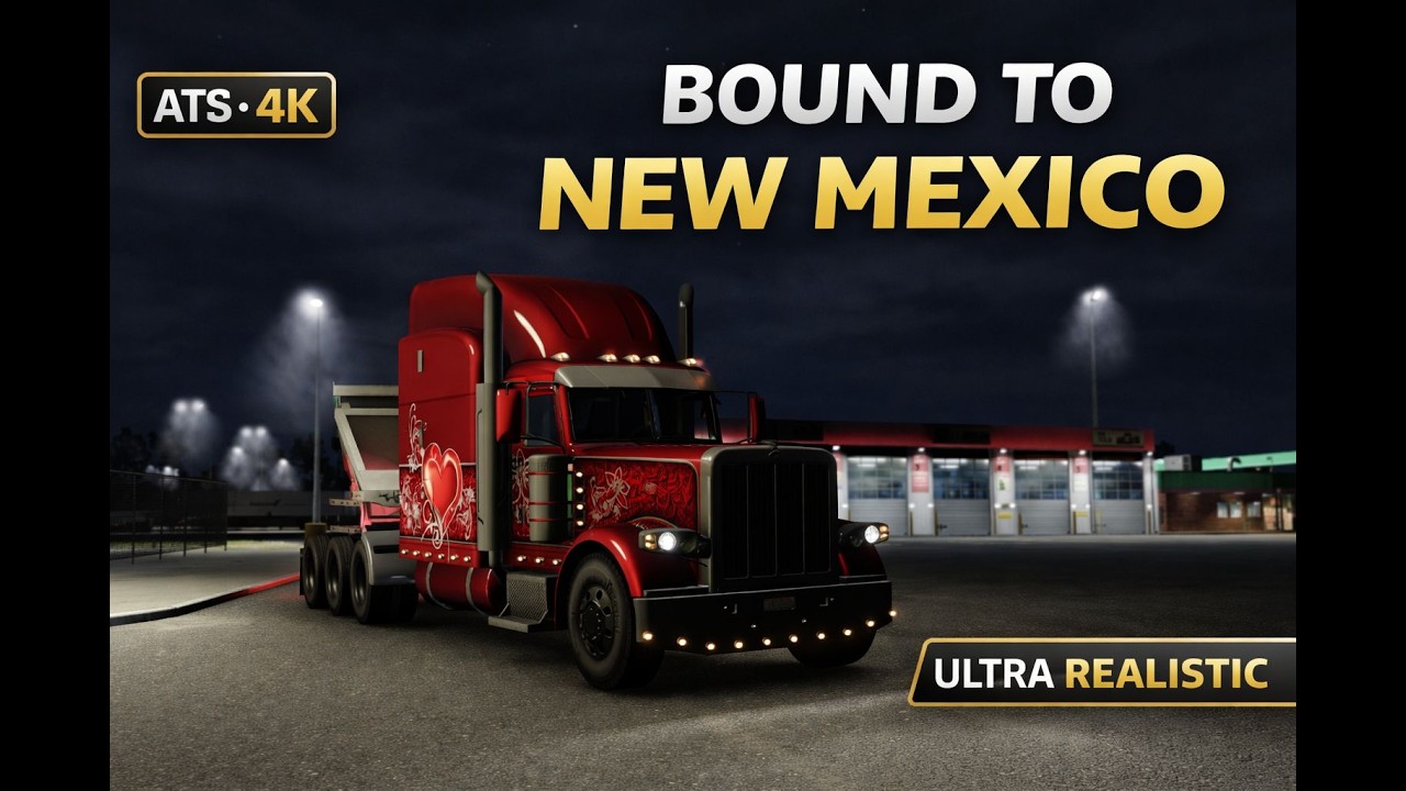 Bound to New Mexico Night Haul | American Truck Simulator Ultra Realistic Graphics 4K No Commentary