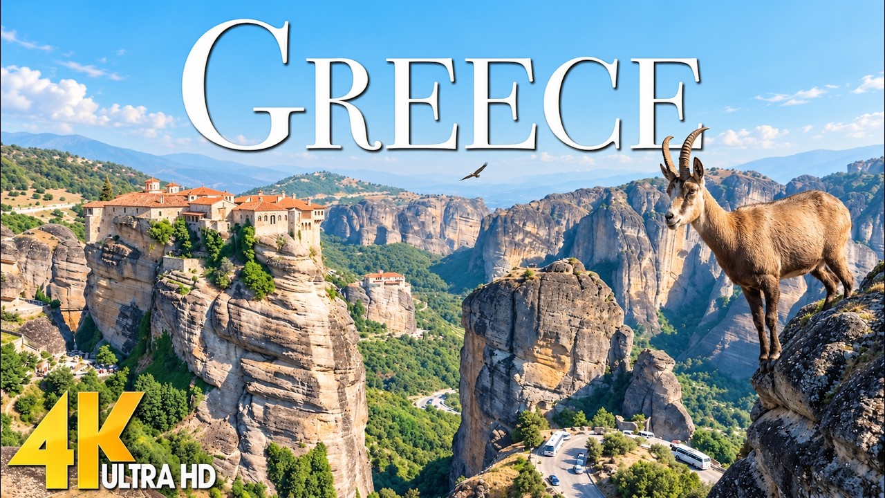 Greece 4K UHD | Most Beautiful Places in Greece | Scenic Relaxation Film with Cinematic Music