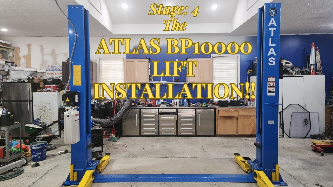 Установка двухстоечного подъёмника Atlas BP10000 в гараже. Этап 3