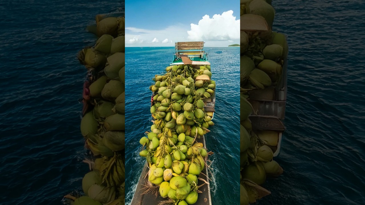 Satisfying ASMR Coconut Cutting: Sharp Blade Perfection