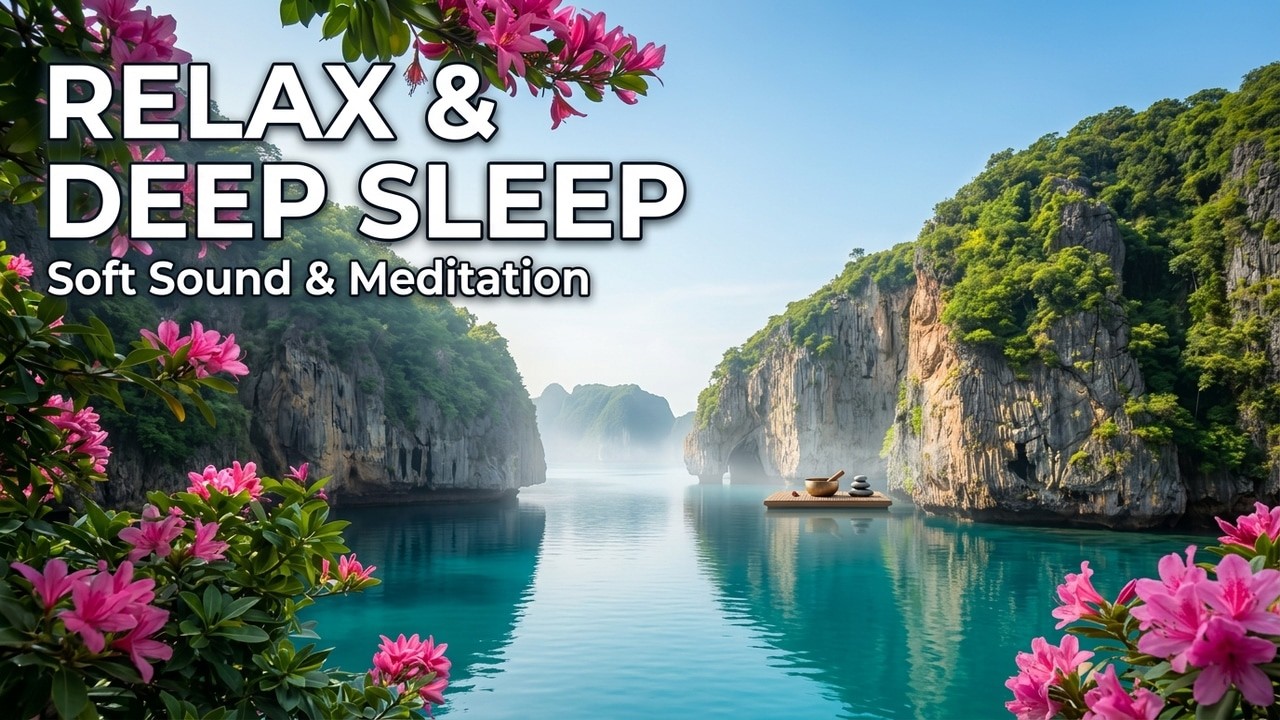 beautiful relaxing, soft meditation sound🎶🌳🎹💦 stress relief, focus, study, deep sleep