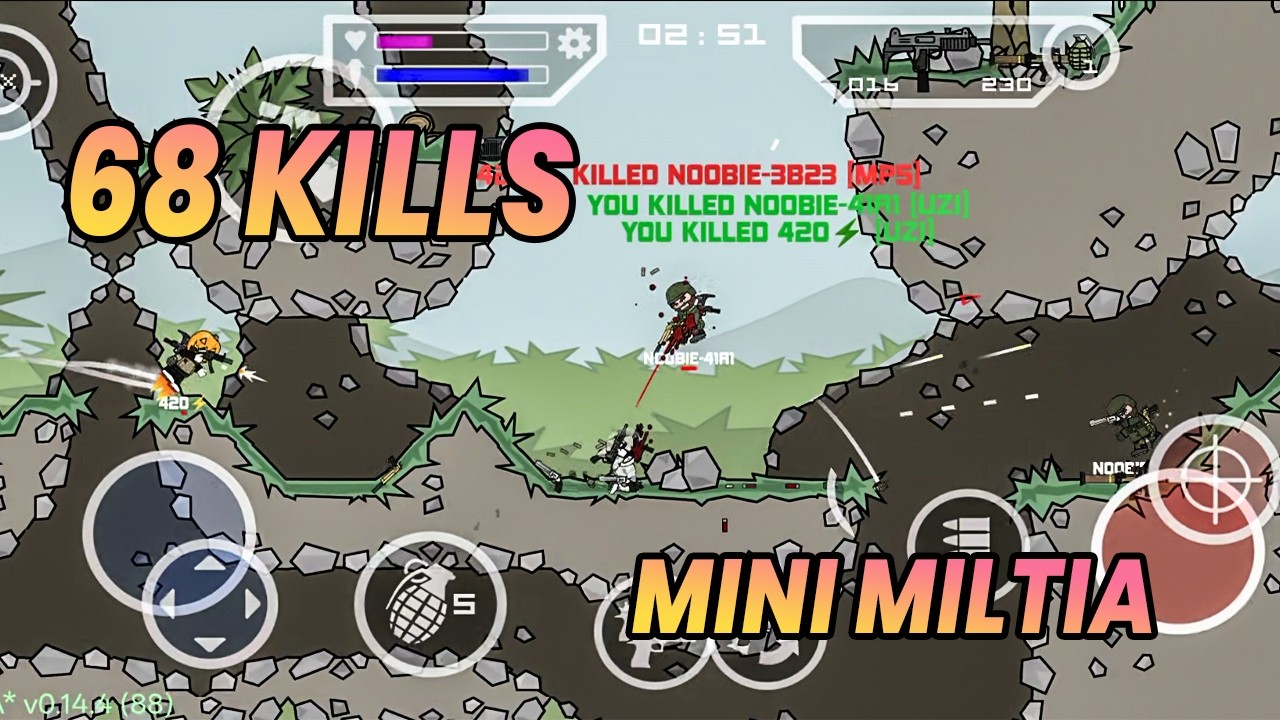 68 KILLS MINI MILITIA GAMEPLAY | MINI MILITIA GAMEPLAY 🔥🔥