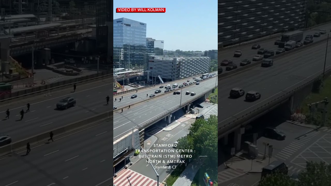 Video: Kidnapping suspect runs across I-95 in Stamford CT trying to escape 