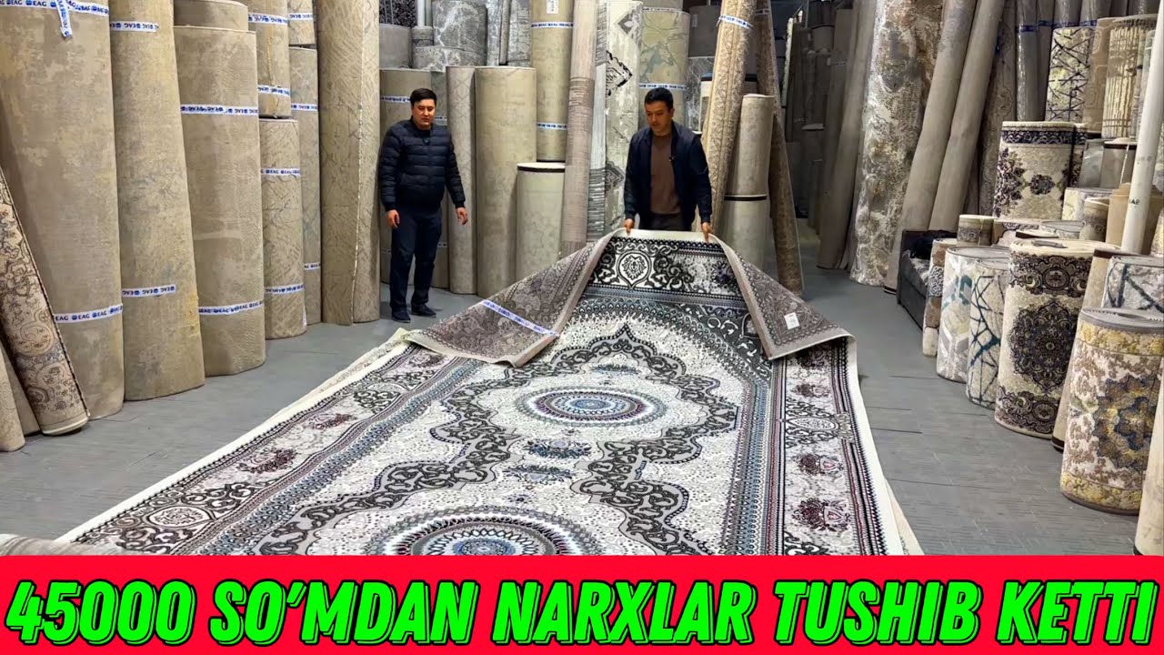 45000 SO'MDAN OPTOM JOYIDAN GILAMLAR TUSHIB KETTI