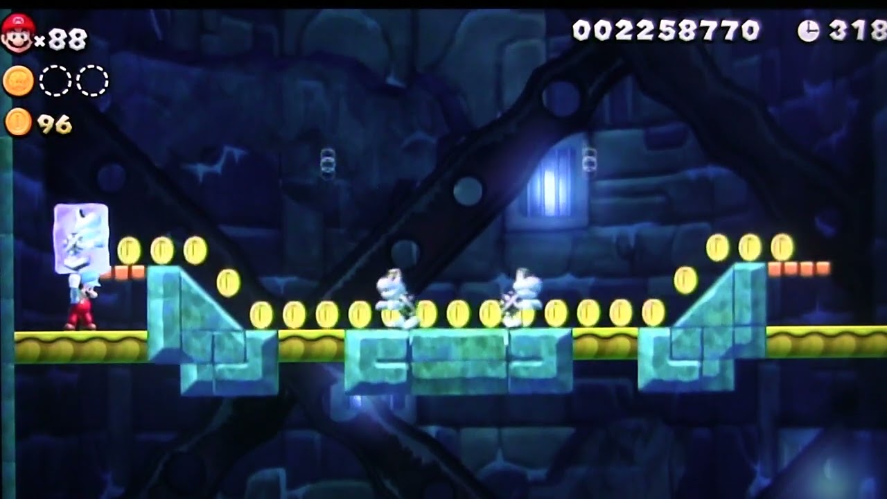 ⭐MU4-H Icicle Fortress Star Coin Guide、Frozen Glacier – Hailstorm Spike Tower. Super Mario Bros. U